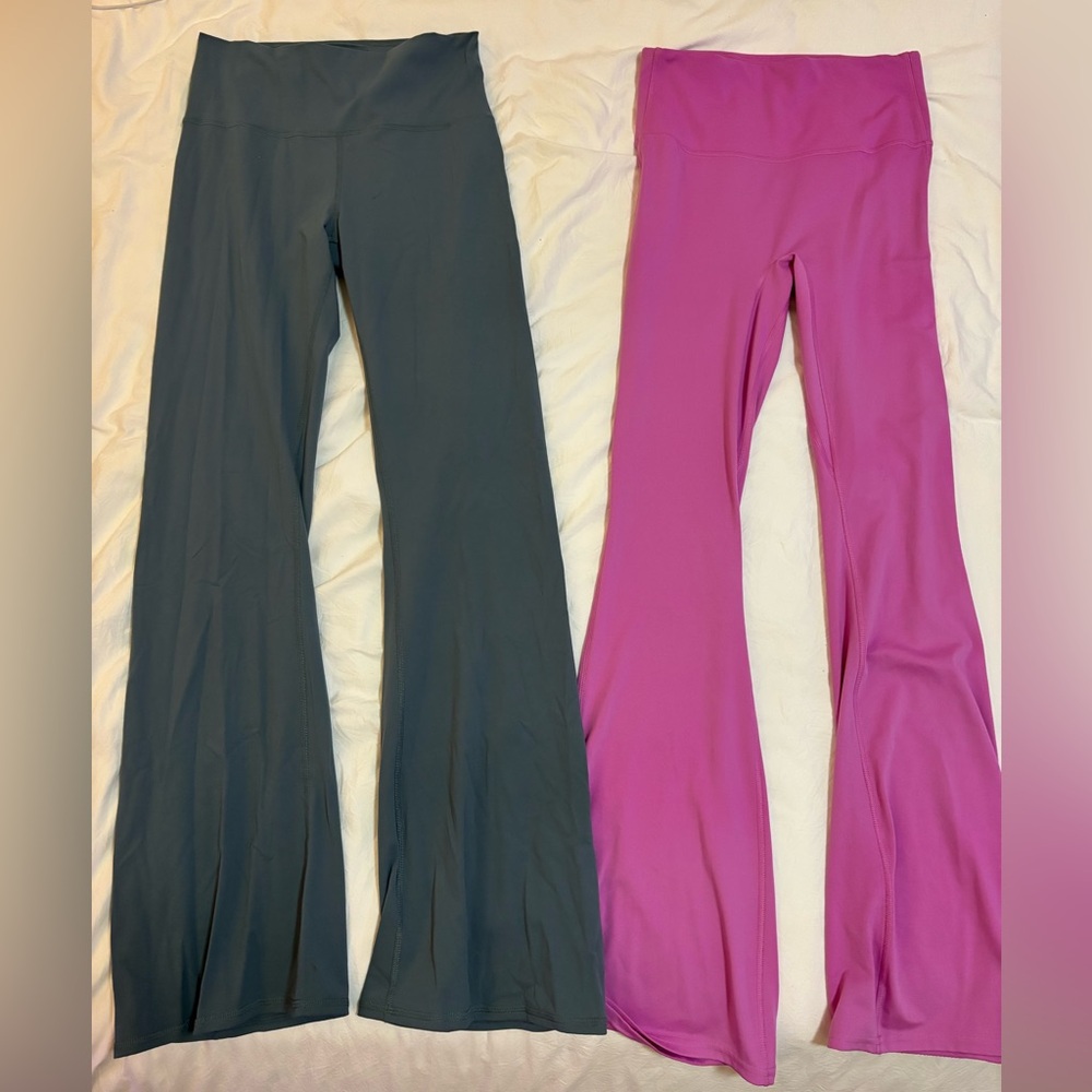 Prana Sage blue and pink flared leggings set of two